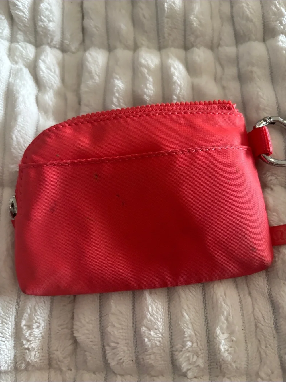 Lululemon athletica Small Red Zip Pouch with Key Ring